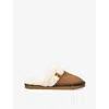 Barbour Claudia Faux Fur Lined Scuff Slipper In Camel/comb