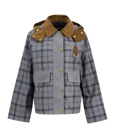 Barbour Carnforth Tartan Cotton Hooded Jacket In Blue