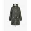 Barbour Womens Fern/ancient Tartan Marcy Hooded Waxed-cotton Parka