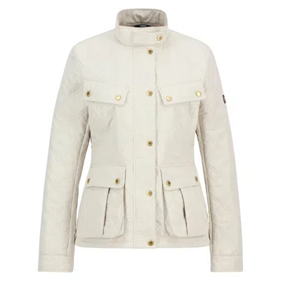 Barbour Womens Halsey Long Sleeve Quilted Jacket In White