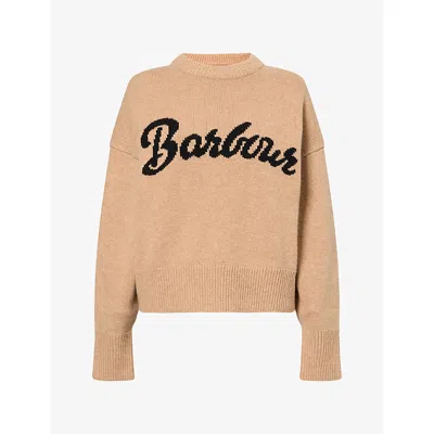 Barbour Womens Ivybridge Brand-print Wool Jumper Warm Trench