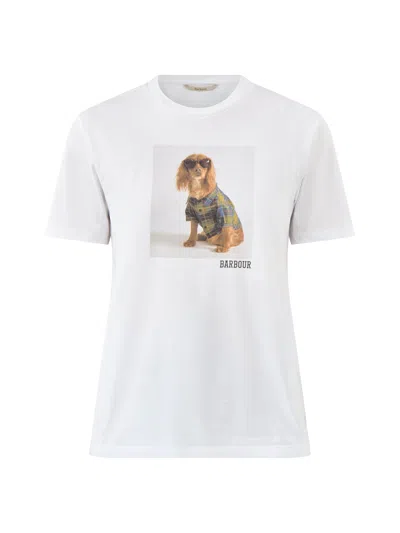 Barbour Marine Cotton T Shirt With Print In White