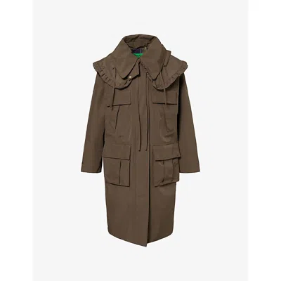 Barbour Women's X Ganni Waterproof Parka Jacket In Brown