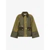 Barbour Milby Quilted Colour-block Jacket In Green