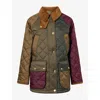 Barbour Womens Patchwork Quilted Soft-shell Jacket Olive/beech/dk In Multi