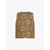 Barbour X Farm Rio Fernanda Sleeveless Jacket In Brown
