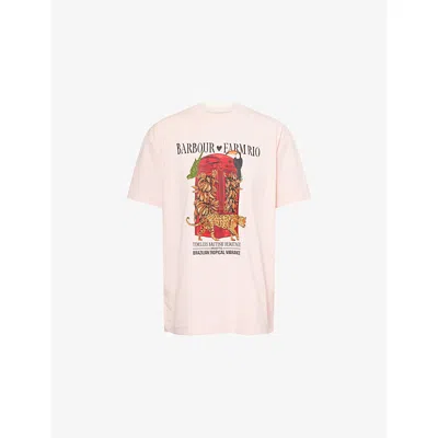 BARBOUR WOMENS ROSA BARBOUR X FARM RIO MARIA CLARA COTTON-JERSEY T-SHIRT