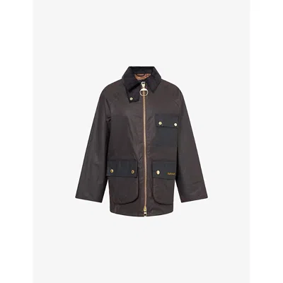 Barbour Womens Rustic/muted Tartan Luella Relaxed-fit Waxed-cotton Jacket