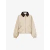 Barbour Womens Sand The Edit By Alexa Chung Two-buttoned-pockets Cotton-blend Jacket In Sand