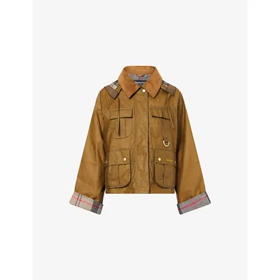 Barbour Womens Sand/dress Liza Waxed-cotton Jacket In Brown