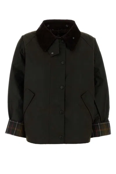 Barbour Transport Cotton Single-breasted Coat In Green