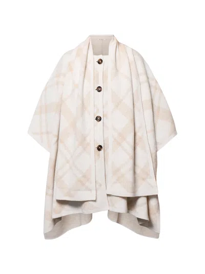 Barbour Womens Vienna Knitted Cape Beige In Multi