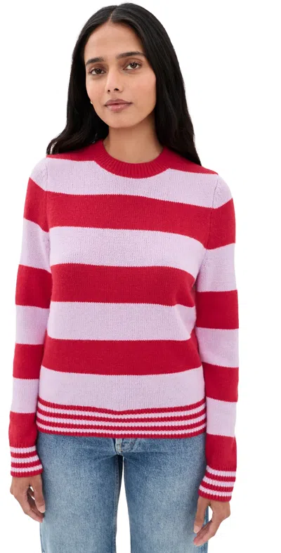 Barbour Woodhouse Striped Knit Sweater Crimson Multi