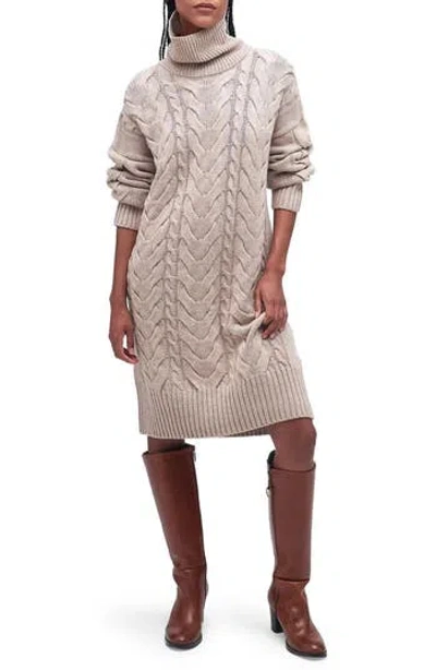 Barbour Woodlane Cable Stitch Long Sleeve Sweater Dress In Gray