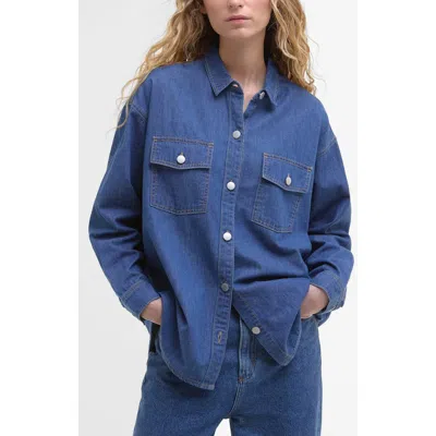 Barbour Woodrow Denim Button-up Shirt In Blue