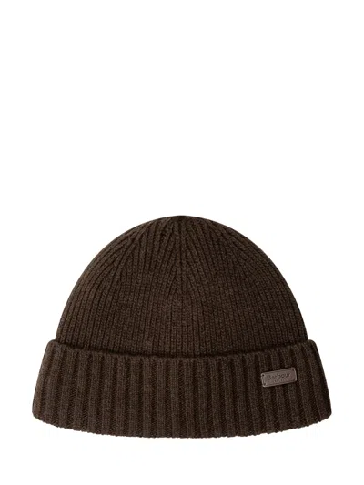 Barbour Wool Beanie Cap In Dark Green