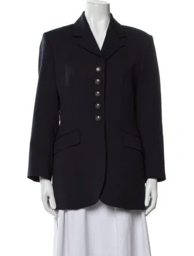 Pre-owned Barbour Wool Blazer In Blue