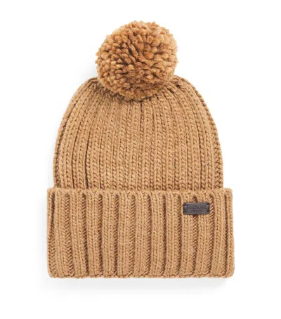 Barbour Wool-blend Carlton Beanie In Brown