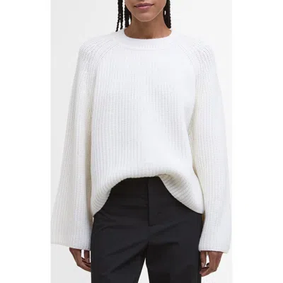 Barbour Wool Blend Crewneck Sweater In White