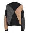 Barbour Sabrina Colorblock Wool Blend Crewneck Sweater In Black
