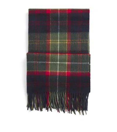 Barbour Wool Brack Patchwork Tartan Scarf In Multi