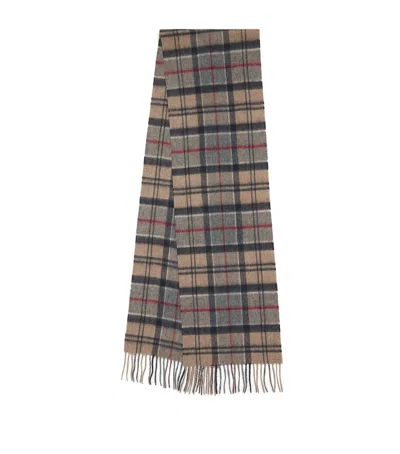 Barbour Wool-cashmere Tartan Scarf In Brown