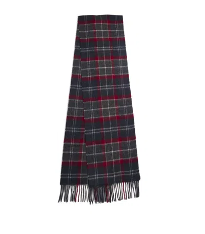 Barbour Wool-cashmere Tartan Scarf In Blue