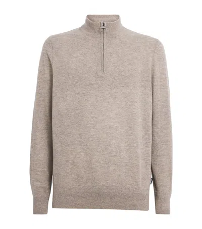 BARBOUR WOOL-CASHMERE WATERBURY QUARTER-ZIP SWEATER
