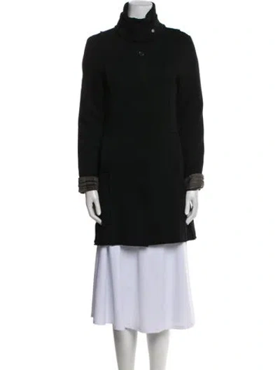 Pre-owned Barbour Wool Coat In Black