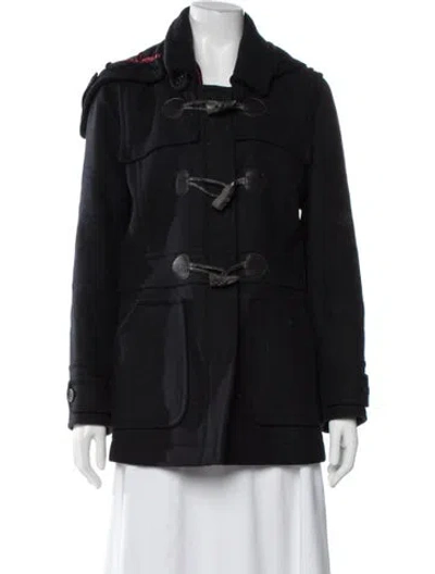 Pre-owned Barbour Wool Coat In Black