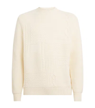 Barbour Wool-cotton Cable-knit Casey Sweater In Neutral