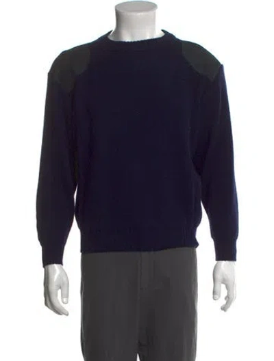 Pre-owned Barbour Wool Crew Neck Pullover In Blue