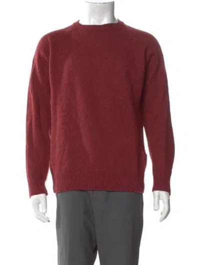 Pre-owned Barbour Wool Crew Neck Pullover In Red