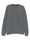 Barbour Wool Crewneck Sweater In Gray In Animal Print