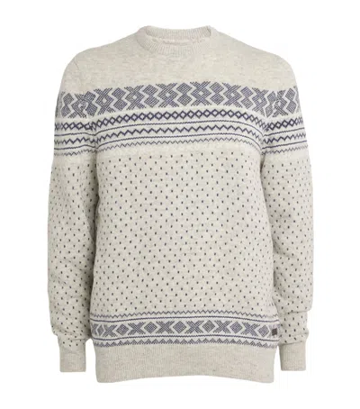 Barbour Wool Fair Isle Sweater In Grey