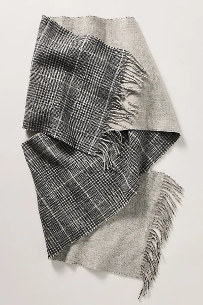 Barbour Wool Fringe Scarf In Gray
