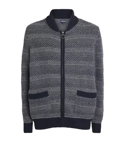 Barbour Wool Helmsley Cardigan In Gray