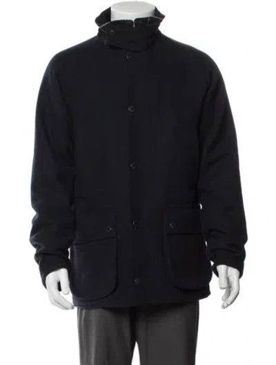 Pre-owned Barbour Wool Jacket In Blue
