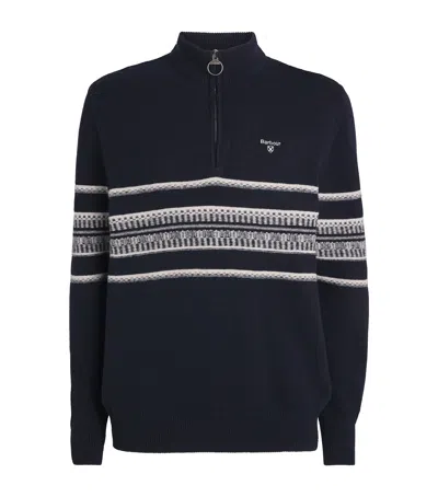 Barbour Wool Kepwick Quarter-zip Sweater In Blue