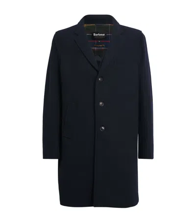 Barbour Wool Kirkbridge Overcoat In Blue
