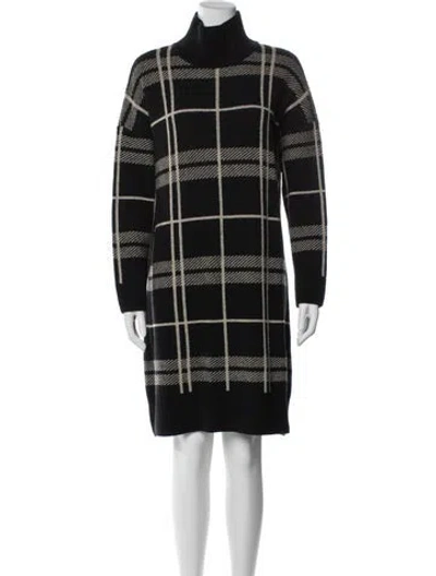 Pre-owned Barbour Wool Knee-length Dress In Black