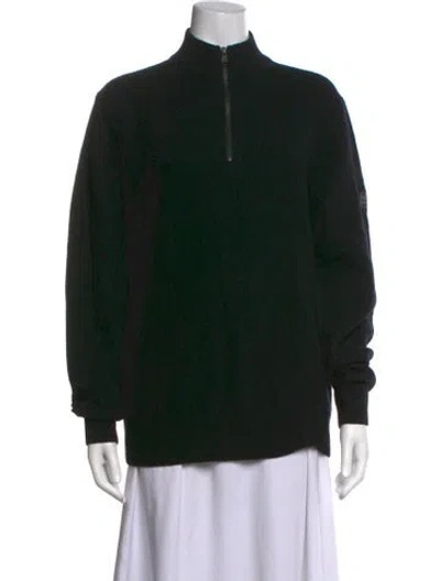 Pre-owned Barbour Wool Mock Neck Sweater In Black