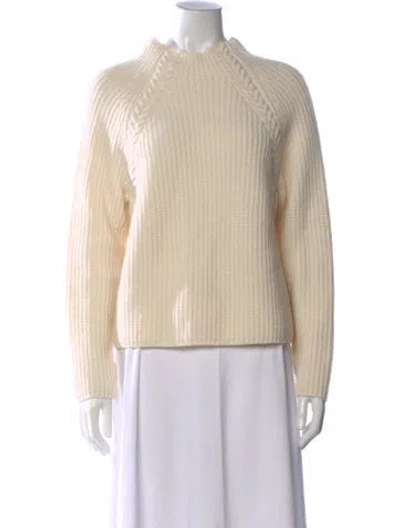 Pre-owned Barbour Wool Mock Neck Sweater In Neutral