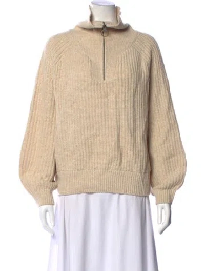 Pre-owned Barbour Wool Mock Neck Sweater In Neutral