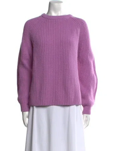 Pre-owned Barbour Wool Mock Neck Sweater In Purple