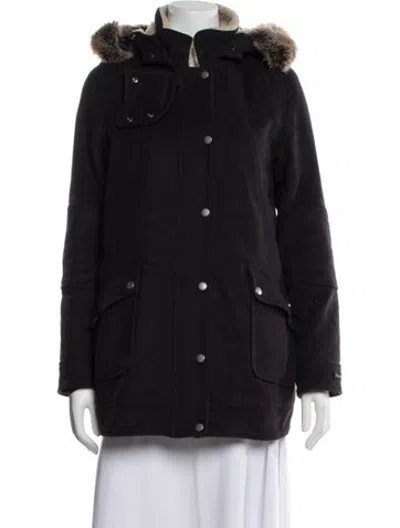 Pre-owned Barbour Wool Parka In Black