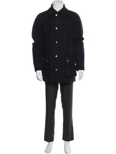 Pre-owned Barbour Wool Parka In Blue