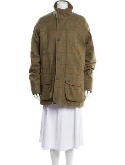 Pre-owned Barbour Wool Parka In Green