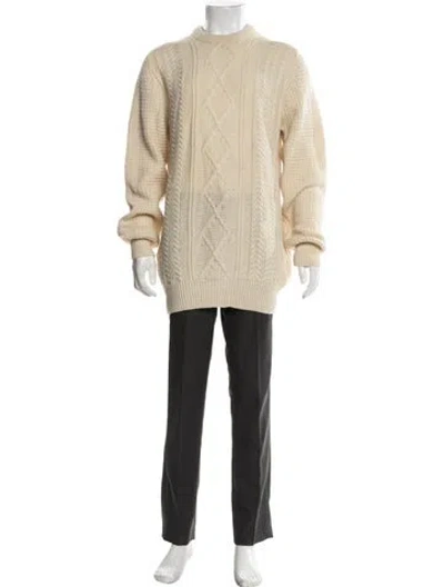 Pre-owned Barbour Wool Patterned Pullover In White