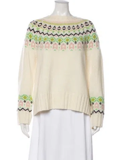 Pre-owned Barbour Wool Patterned Sweater In Neutral